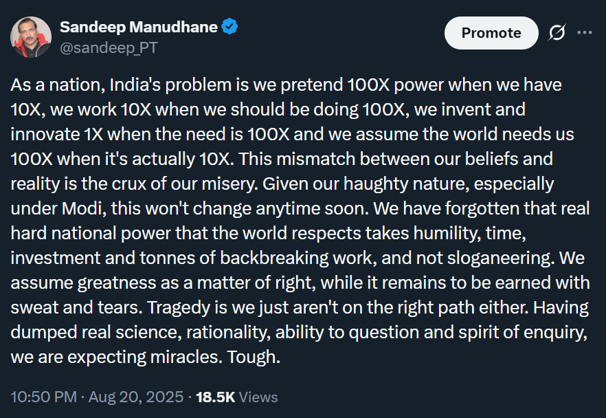 sandeep_PT's tweet photo. Becoming truer with every passing month.
Sad.
#AmrutKaal #Vishwaguru #ViksitBharat https://t.co/1DAtlrMTmE