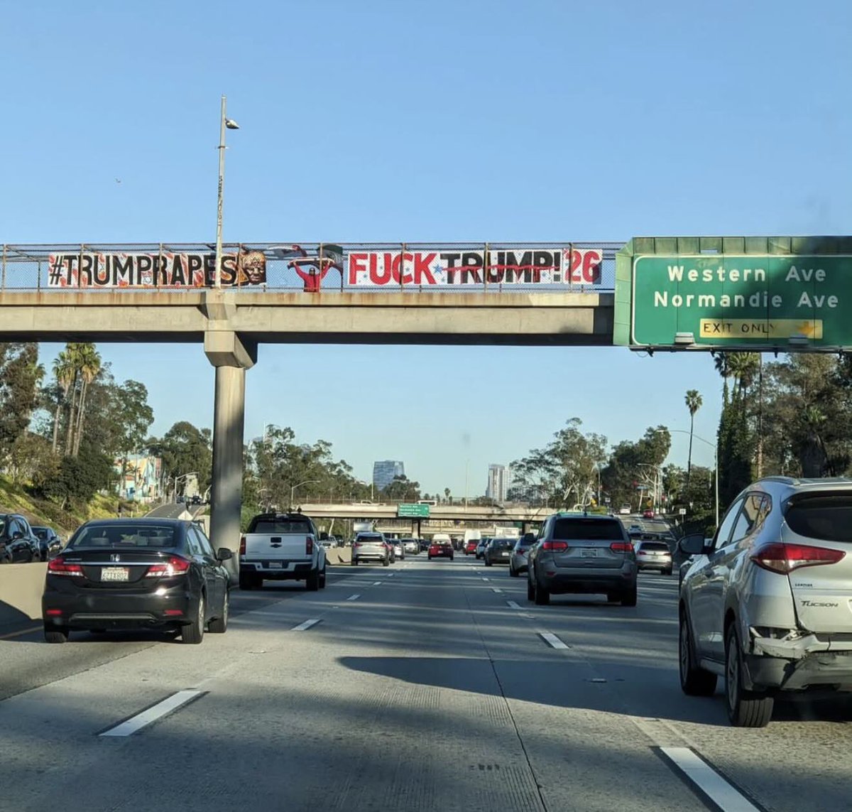 "LA traffic never stays quiet. 📍 I-10 Freeway.