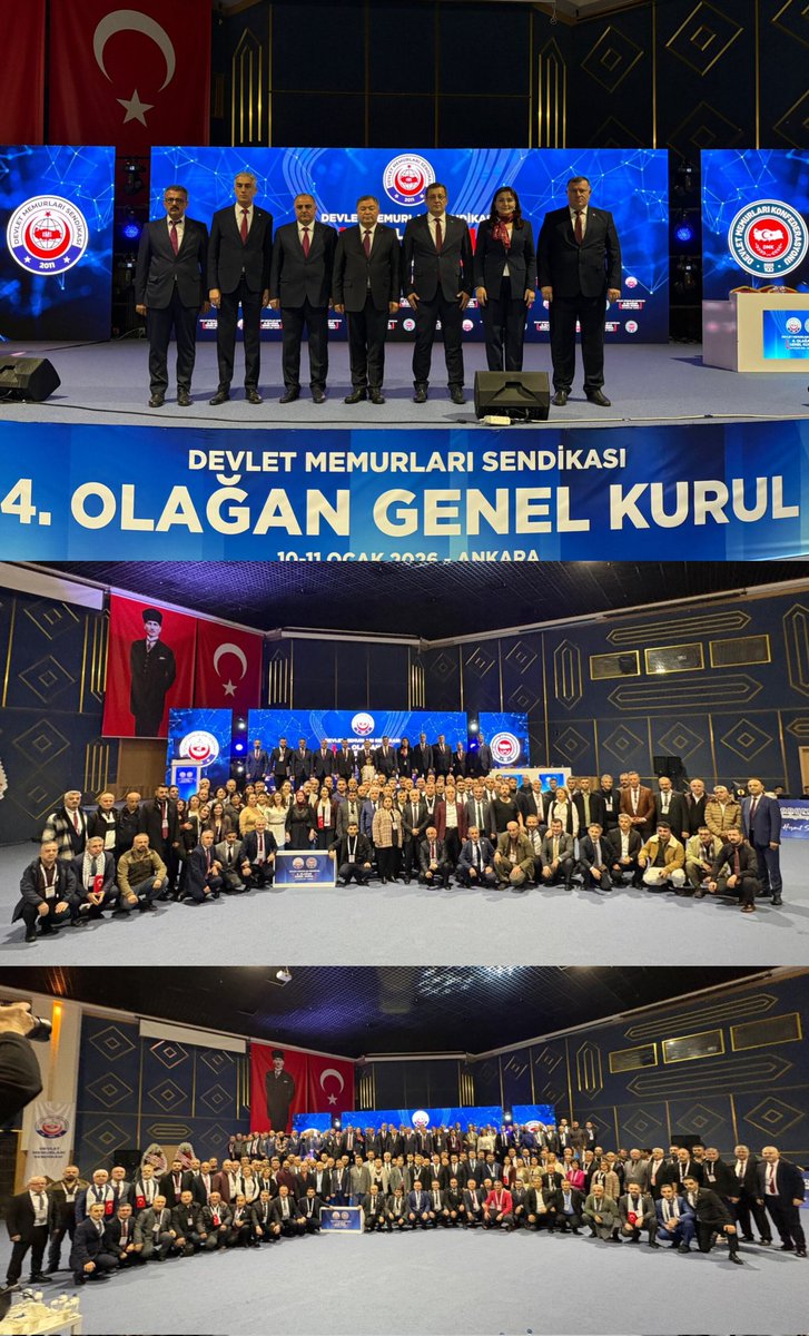 Devlet Memurları Sendikası 4'üncü Olağan Genel Kurulunu 10-11Ocak 2026 tarihlerinde, birlikte, beraberlik ve büyük bir coşkulu gerçekleştirdik.

Bir olduk, iri olduk, diri olduk.

Bizlere güvenen, inanan, destek veren tüm dava arkadaşlarıma ayrı ayrı teşekkür ediyorum.

İnşallah