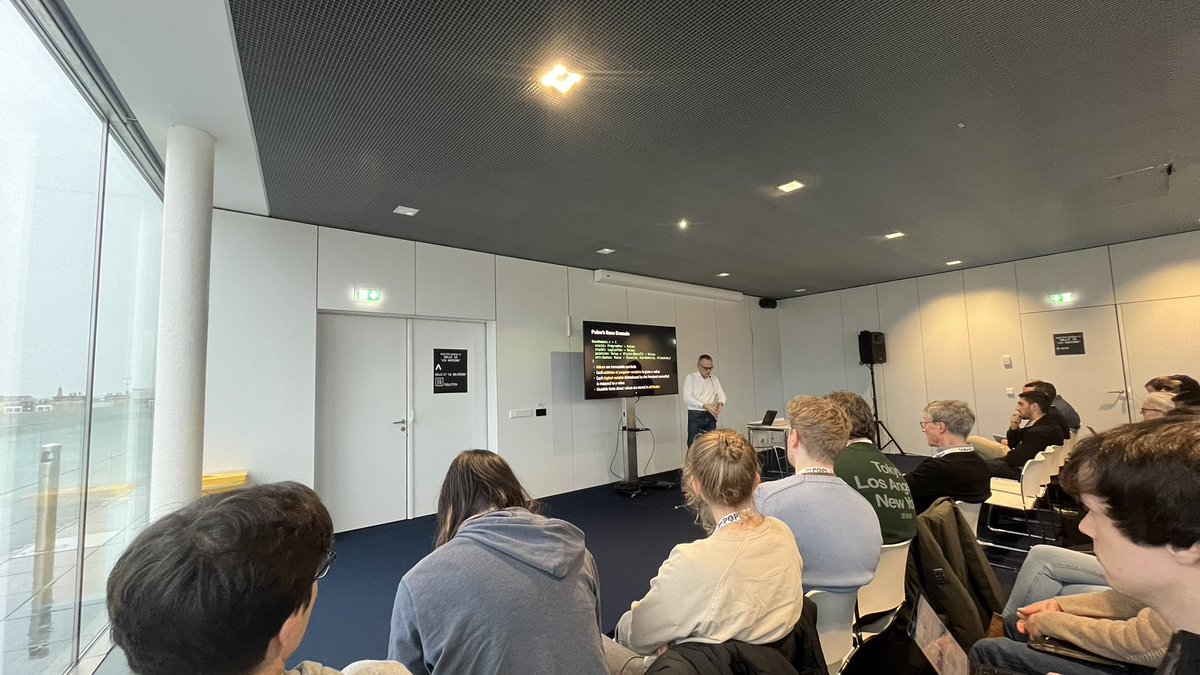 OndraLengal's tweet photo. The first day of VMCAI 2026 started with a very interesting update on the current state of Infer by David Pichardie from Meta @facebook #POPL #VMCAI #Infer https://t.co/zgqD21j9Vn