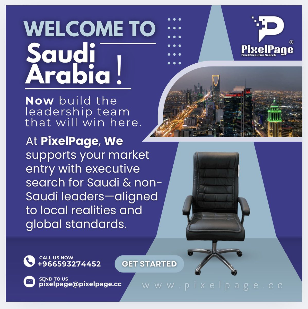 pixelpage_sa's tweet photo. As you enter the Saudi market and launch your regional HQ, #PixelPage is your trusted partner in Executive Search; securing the right leaders across Saudi Arabia! Call Us Now 📞. https://t.co/wbc6Z35WW7