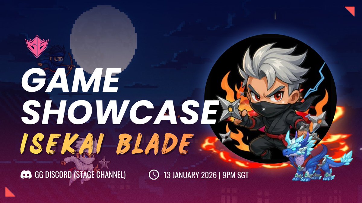 🎮Game Showcase: <a href="/isekaiblade/">Isekai Blade ⛩️</a> 

We’re featuring Isekai Blade, a Pixel MMORPG Ninja Universe, backed by <a href="/SeiNetwork/">Sei</a>. 

A story-first experience where narrative depth meets play-to-earns mechanics.

Prizes 🏆
- $50 USDT
- 10x NFTs

Don't miss it!