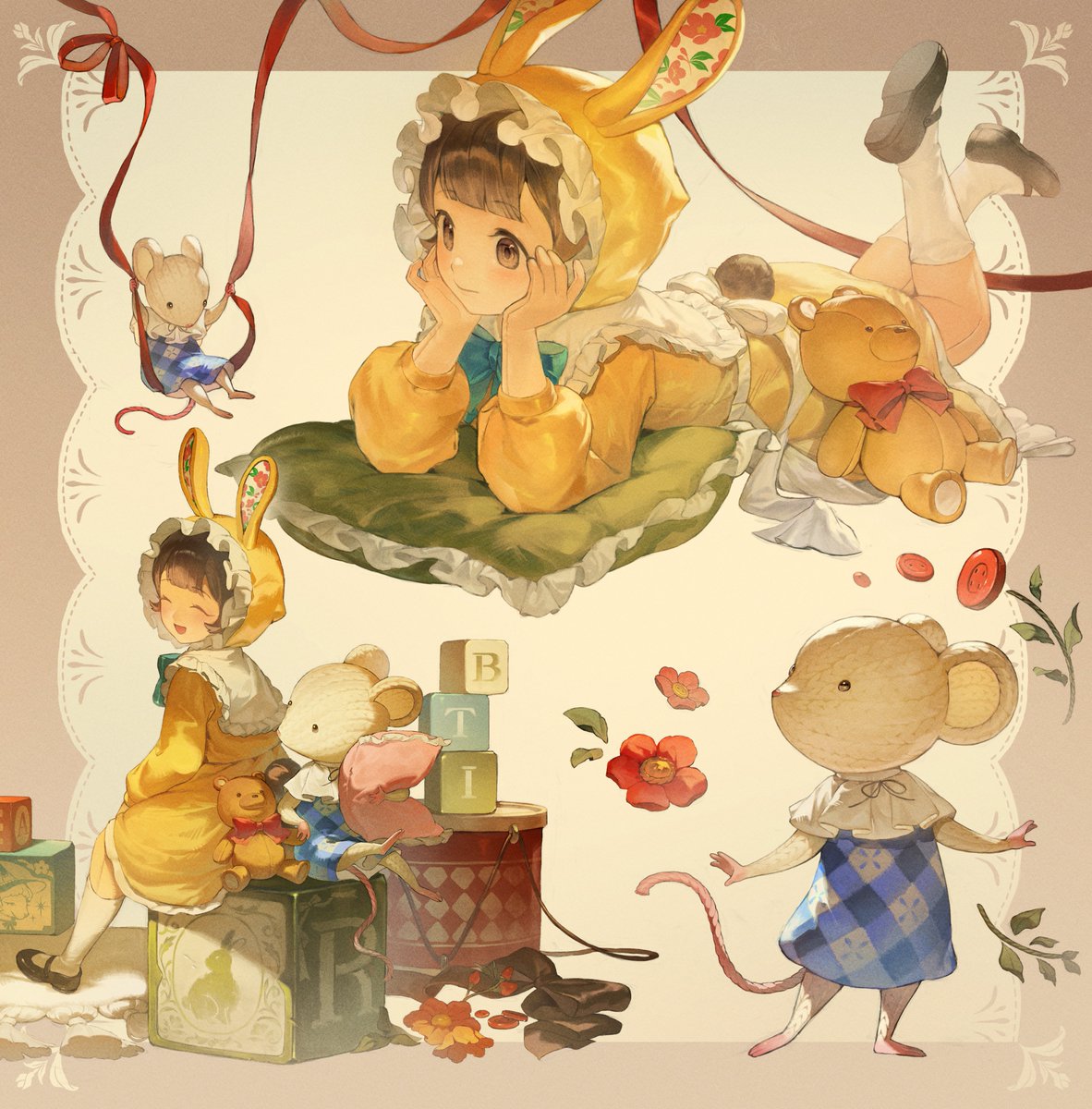 suribbon_'s tweet photo. #OC 🐰🌼🐭🌼 https://t.co/kWdqpgUECa