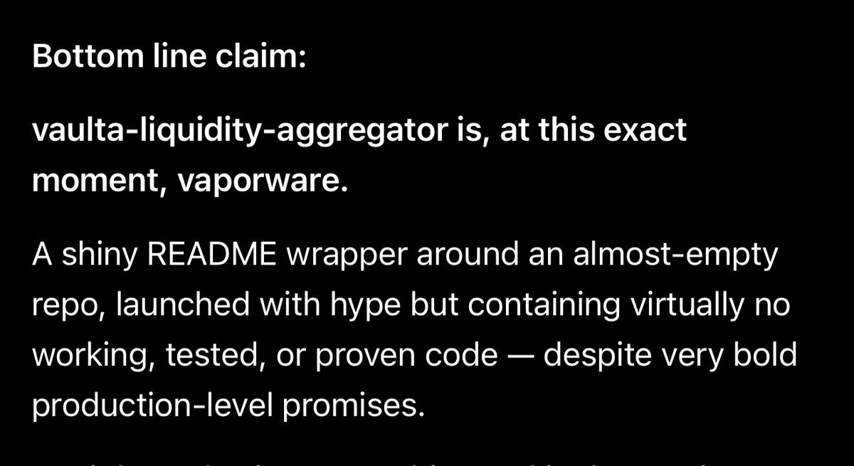 Just scanned the $vaulta github  #vaporware