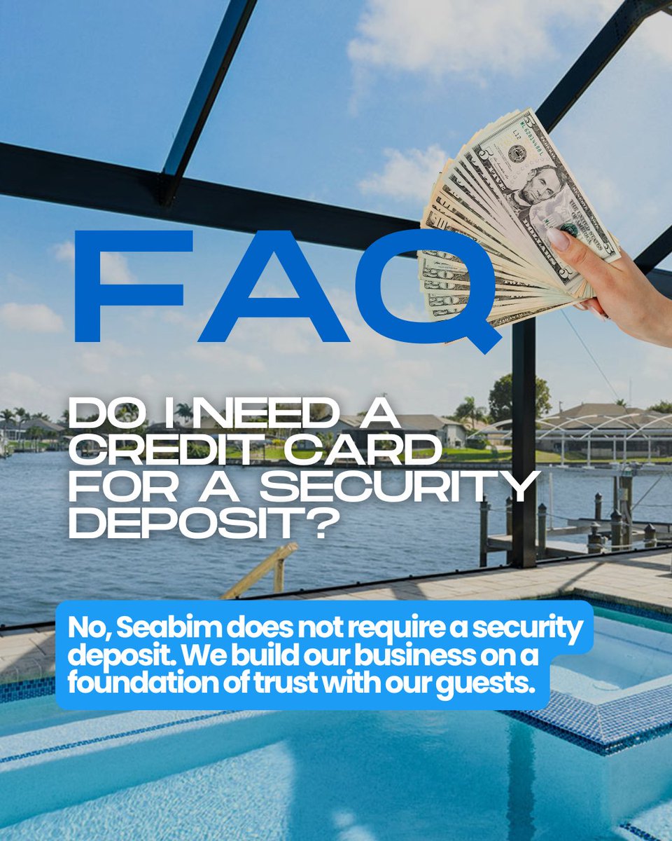 seabim's tweet image. We run our business on trust—because your vacation should start stress-free, not with extra fees or holds. ✨

🌴☀️ Book your stay confidently and enjoy your getaway from day one: seabim.com

#Seabim #Vacationrentals #CapeCoral #Florida
