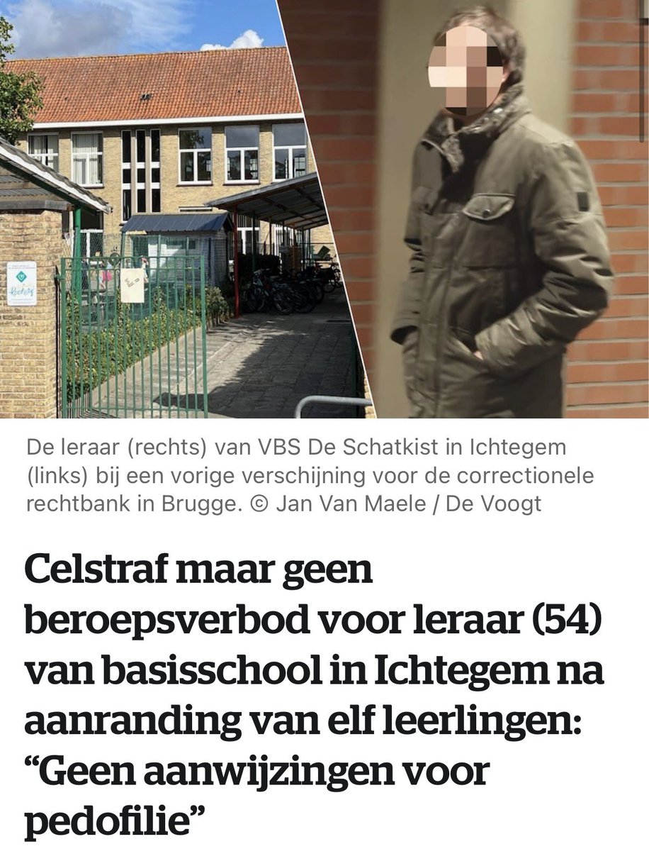 Dat hij kinderen uit de lagere school aanrandde is bewezen, dus krijgt hij enkel een voorlopige celstraf en mag hij terug aan de slag. Want anders is het “disproportioneel” 🤦‍♂️ Waar zijn we mee bezig? 😖