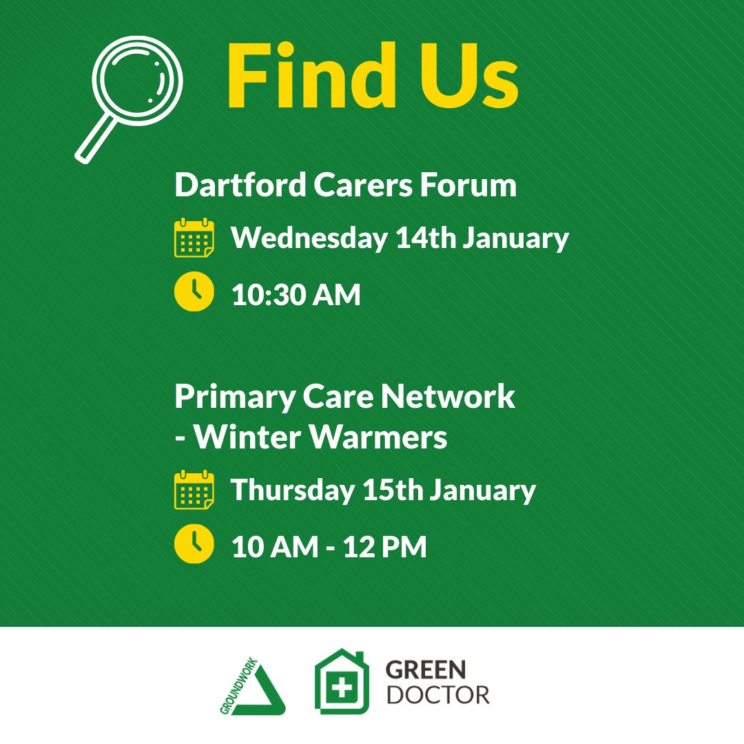 GreenDocs_Kent's tweet photo. This week you can find us at:
➡️Dartford Carers Forum on Wednesday 14th from 10:30am in the Orchard Shopping Centre. 

And zooming to the other end of the county we will also be in Deal and Sandwich for the
➡️Primary Care Network Winter Warmers Event on Thursday 15th 10am – 12pm https://t.co/vrwxmnfRDS