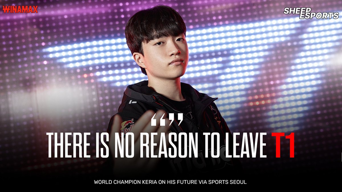 Sheep_Esports's tweet image. T1 Keria 🇰🇷 : "Since I was young, I thought being a one-club man was cool, I have that desire. T1 is the best team, there is no reason to leave"

"I don’t know what the future holds, but we have built trust with the team. I will continue to do my best"

via Sports Seoul