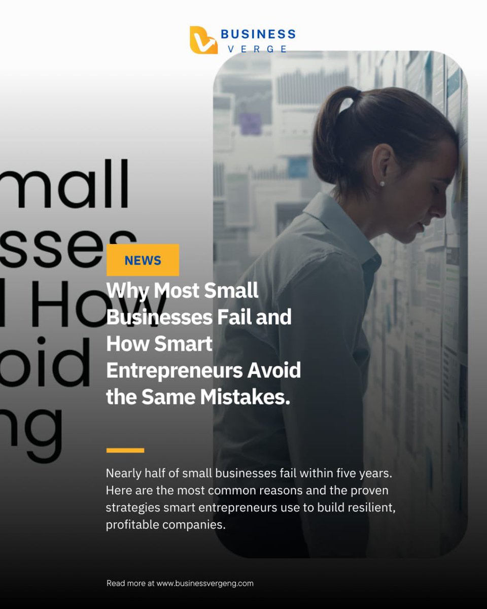 businessvergeng's tweet image. Nearly 50% of small businesses don’t make it past five years.

Most fail for a handful of avoidable reasons Here are reasons small businesses fail

businessvergeng.com/why-most-small…

 #SmallBusiness #Startups #Leadership #BusinessGrowth #Founders