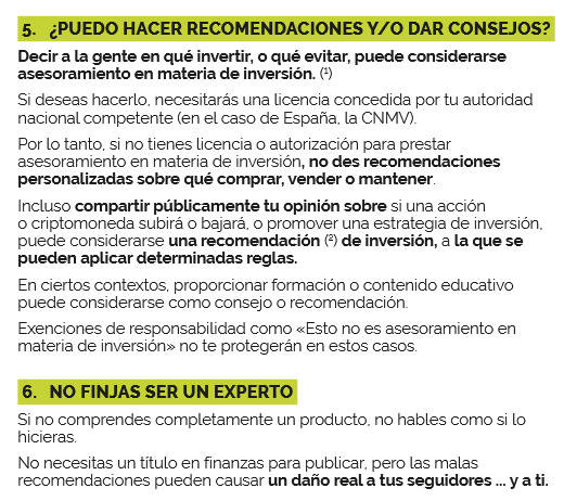EnzoSuperGabri1's tweet photo. La CNMV ha publicado un documento sobre recomendaciones para los influencers que promocionen productos financieros.

Adivinad que youtuber  incumple todas. La 5 es la mejor:

  "Exenciones de responsabilidad como «Esto no es asesoramiento [....]» no te protegerán en estos casos" https://t.co/17wqm0NGHW