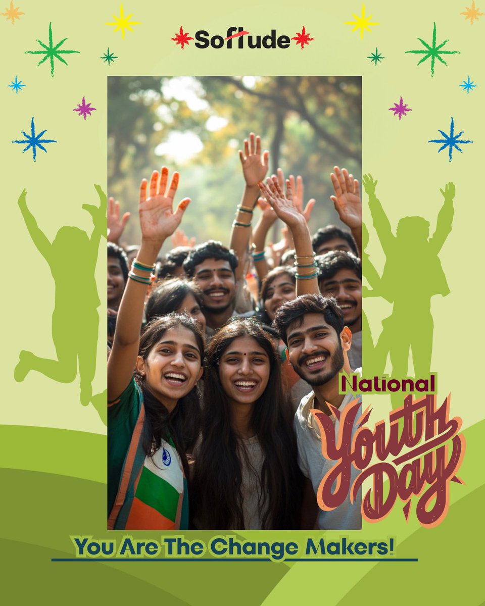 Your ideas, your energy, and your courage are shaping a better tomorrow.
Happy National Youth Day.

#NationalYouthDay #YouthForChange #YoungAndBold #Leadership #BeTheChange #Softude