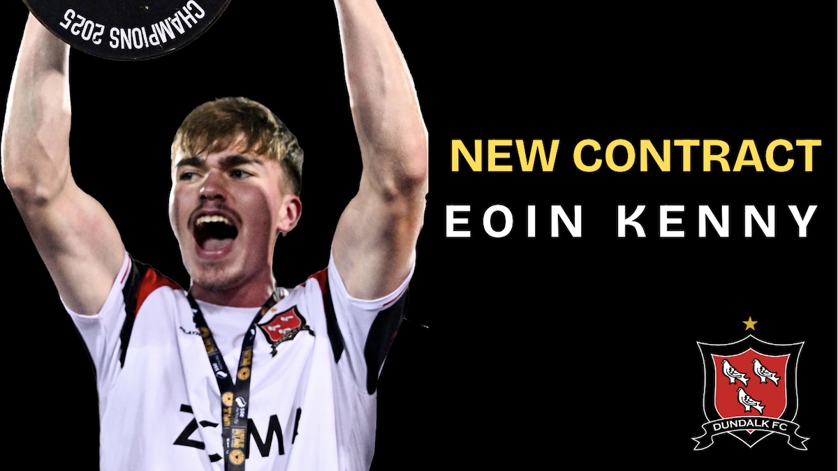 DundalkFC's tweet image. ✍️ Contract News
🖤🤍 
Dundalk FC are delighted to confirm that Eoin Kenny has signed a new contract for 2026.
🔗 dundalkfc.com/new-contract-e…