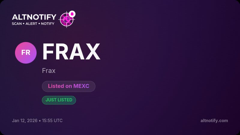 altnotify's tweet photo. π¨ CEX LISTING
πͺ $FRAX listed on @MEXC_Official
π Trading pair https://t.co/22jZvU9XIS
π Listings: https://t.co/xh1xcweWEU
π¬ Alerts: https://t.co/WbV8kmLu5D
#FRAX #mexc #AltNotify https://t.co/rvog7MGfn8