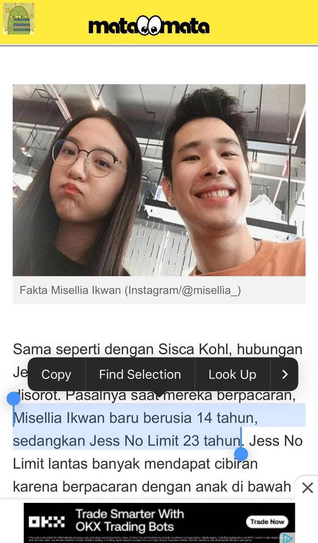 💚 Gentle reminder: Jese No Limit di umur 23 tahun pernah pacaran dengan remaja cewe 14 tahun. Tapi ya… cancel culture di negara ini memang milih milih sih