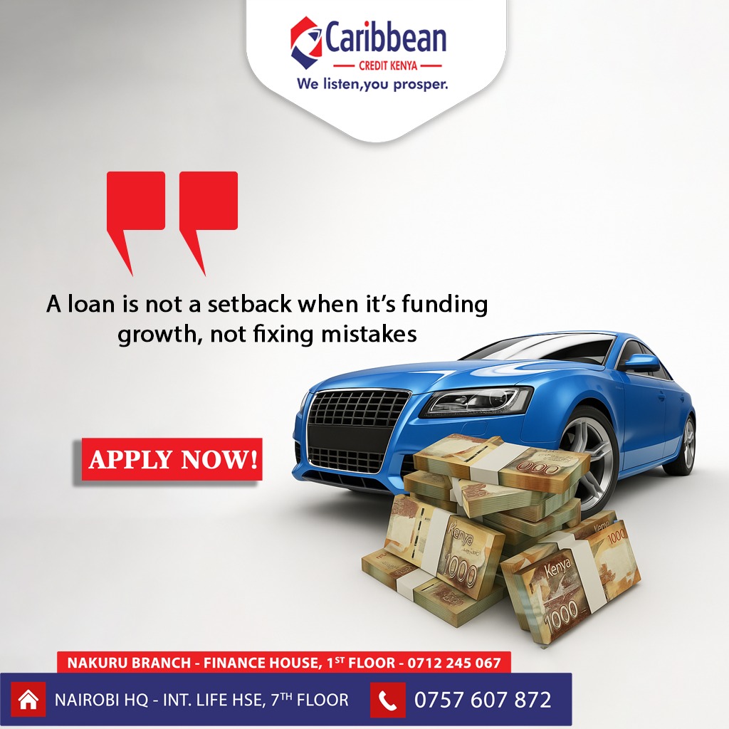 caribbeankenya's tweet photo. A loan isn’t a setback when it’s fueling growth .
Turn your plans into progress with flexible credit that works for you. 
📍 Nairobi HQ: Int. Life House, 7th Floor
📞 0757 607 872
📍 Nakuru Branch: Finance House, 1st Floor
📞  0712 245 067

#SmartFinancing #logbookloan https://t.co/cpcABBZx8o