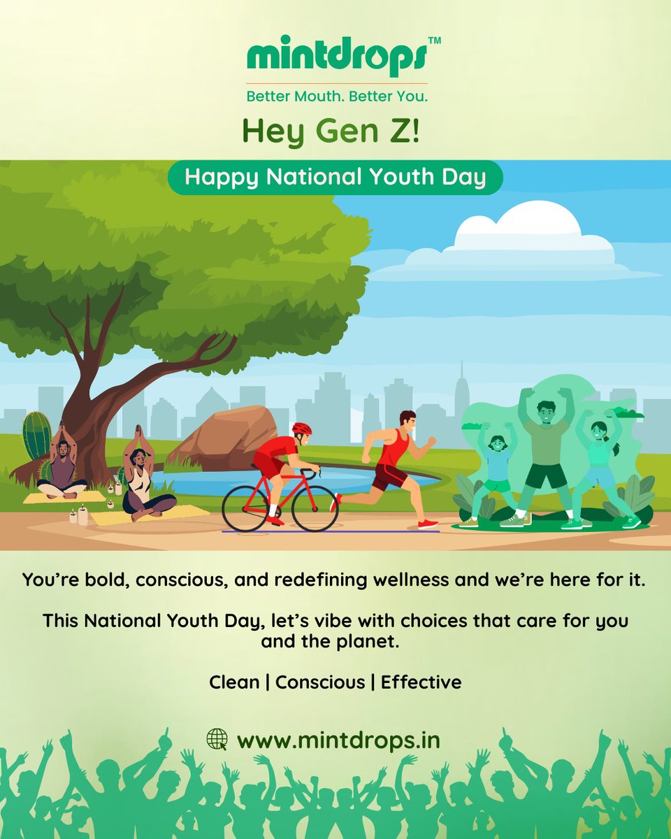 themintdrops's tweet photo. Gen Z is leading the shift toward mindful, planet-friendly wellness

This National Youth Day, get inspired by clean, conscious, and effective choices that support both personal health and sustainability. Because the future of wellness is thoughtful,responsible and purpose-driven. https://t.co/d50idpTOVT