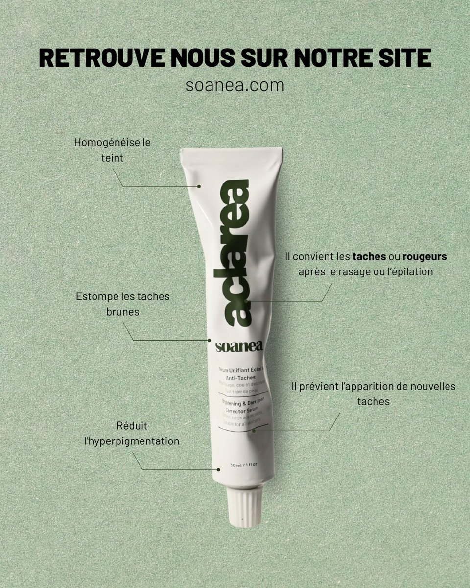 thesoanea's tweet photo. Hyperpigmentation : ces taches apparaissent à cause d’un excès de mélanine (soleil, hormones, inflammation…).

Une réponse ciblée est essentielle.
Aclarea agit au cœur du processus pour réduire les taches, unifier le teint et prévenir leur réapparition. https://t.co/UV4pJ1MIQQ