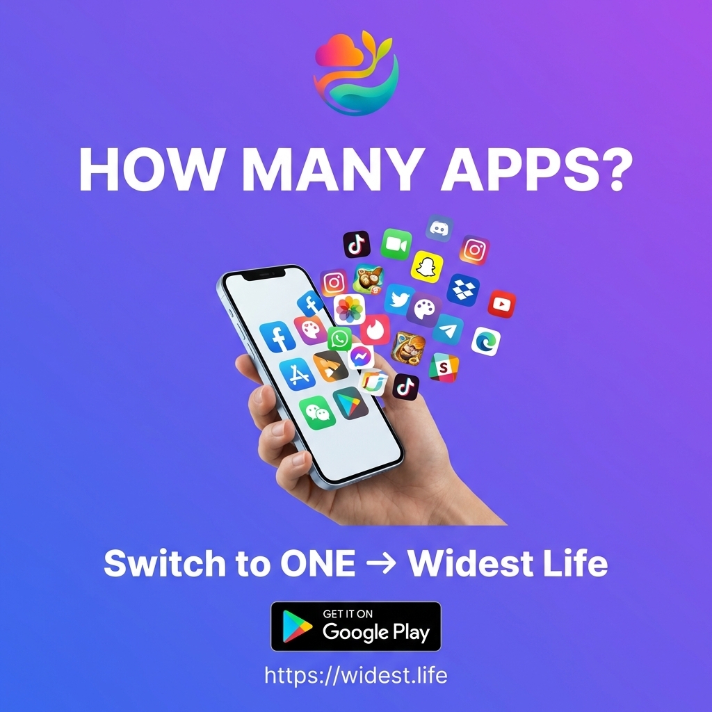 infoinletcom's tweet image. How many apps do you use daily? 🤔

Drop a number 👇

If it's 5+, you need Widest Life.

70+ apps → ONE app
→ Productivity
→ Health
→ AI Tools
→ Travel
→ Entertainment
→ &amp;amp; more

Free. No ads. Ever.

#WidestLife #Productivity #OneApp #infoinlet