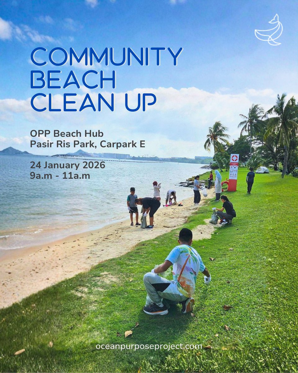 Join us for our next Community Beach Clean Up at Pasir Ris. A morning of hands-on action, learning, and collective care for our coastline.

📍 OPP Beach Hub, Pasir Ris Park (Carpark E)
🗓 24 January 2026
⏰ 9.00am – 11.00am

Together, small actions become lasting impact.