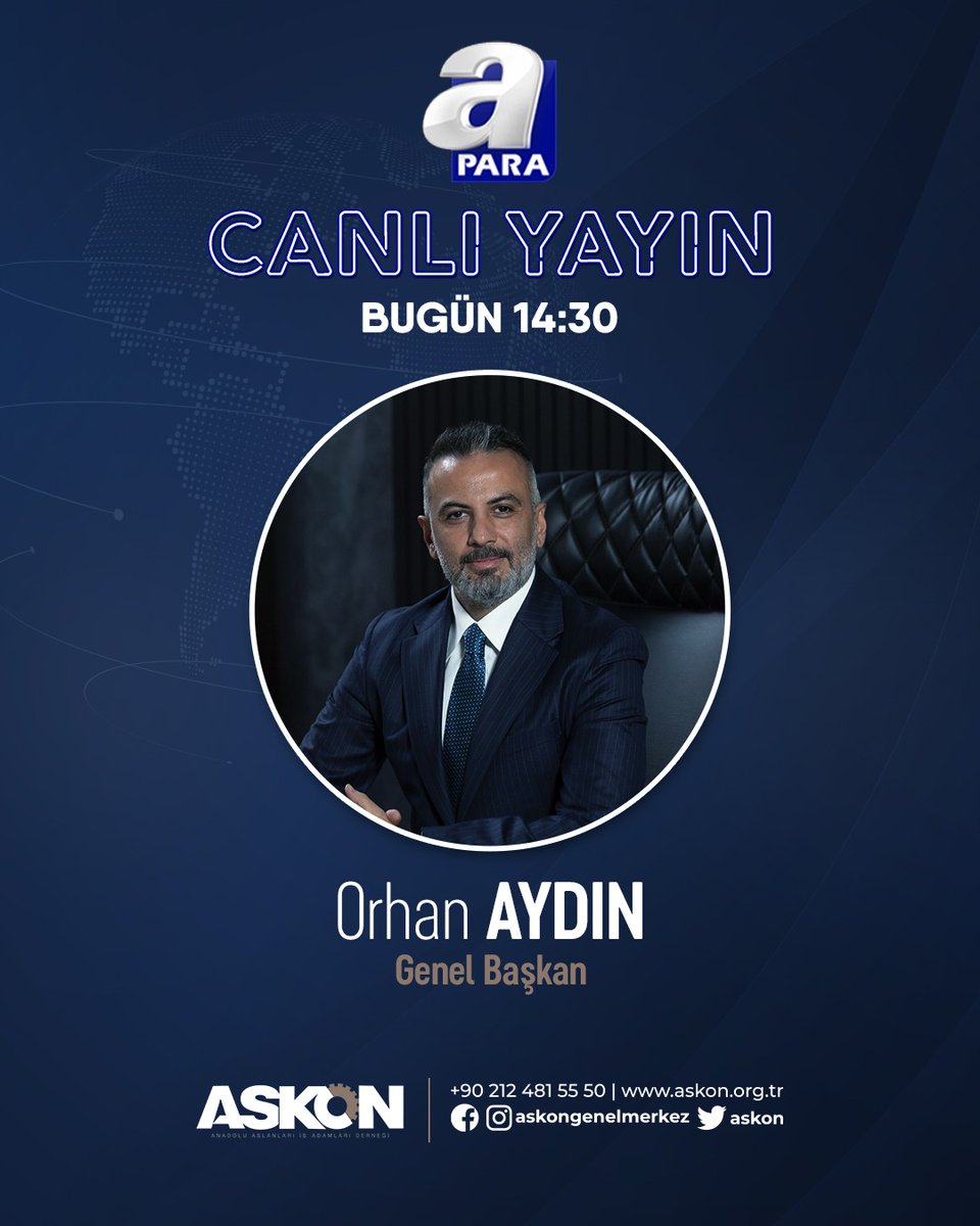 Genel Başkanımız Orhan Aydın bugün 14:30'da <a href="/apara/">apara</a> canlı yayında gündeme dair değerlendirmelerde bulunacaktır. #CanlıYayın