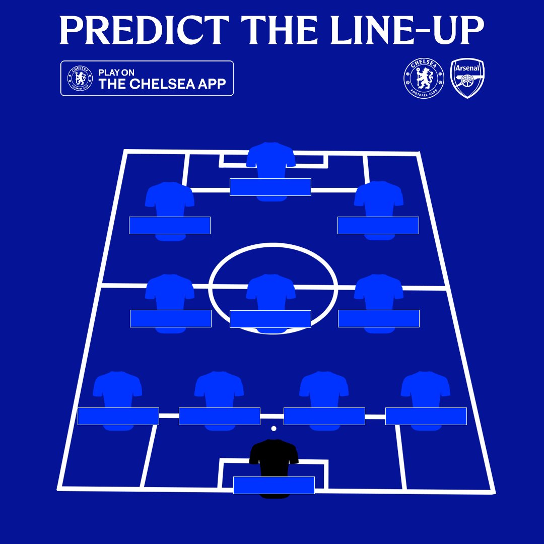 ChelseaFC's tweet photo. Predict our semi-final line-up against Arsenal! 🔵🔴