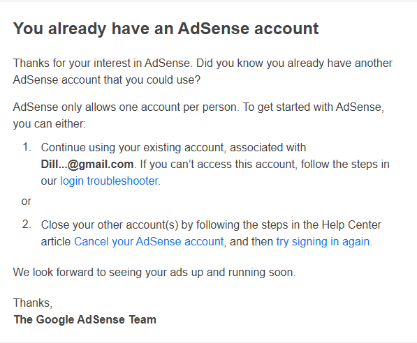 Cops_Gamerx's tweet photo. @GoogleAds @Google 

I applied for AdSense for a family member using their own PAN and bank details, but the system keeps linking it to my AdSense ID and shows “AdSense account already exists.”

Could you please explain why my ID is referenced and how to proceed correctly? https://t.co/qHsegB25Kf