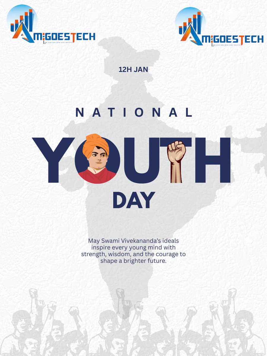 amigoestech's tweet photo. May you walk boldly toward your purpose, knowing your journey has the power to inspire and uplift millions. 

#AmigoesTech #NationalYouthDay #SwamiVivekananda  #YoungMinds #FutureLeaders #DreamBig #YouthOfIndia #InspirationDaily #VoiceOfYouth #Leadership #India #Nagpur https://t.co/cpWIR11NcU