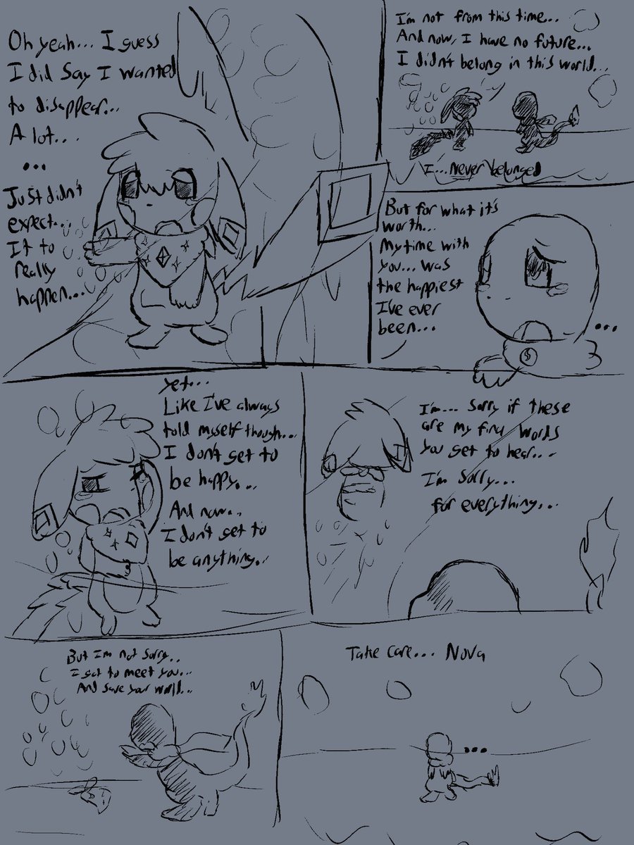 Very sketchy PMD Comic idea had in my head, from that one specific PMD scene that always breaks me. 
But I made it more depressing. :3