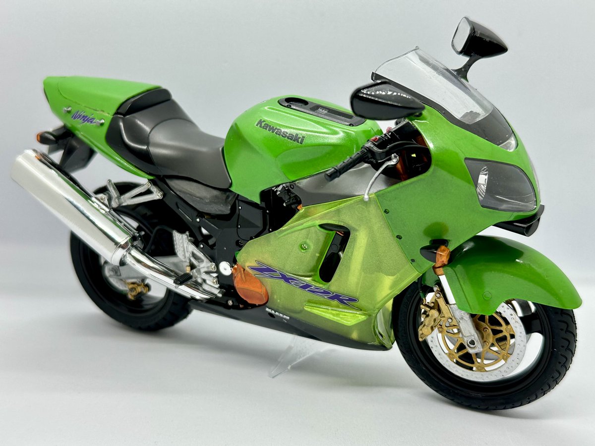 たけちゃん！①② タミヤ さんの #プラモデル #カワサキ #ニンジャ ZX-12R、完成♪ 使い