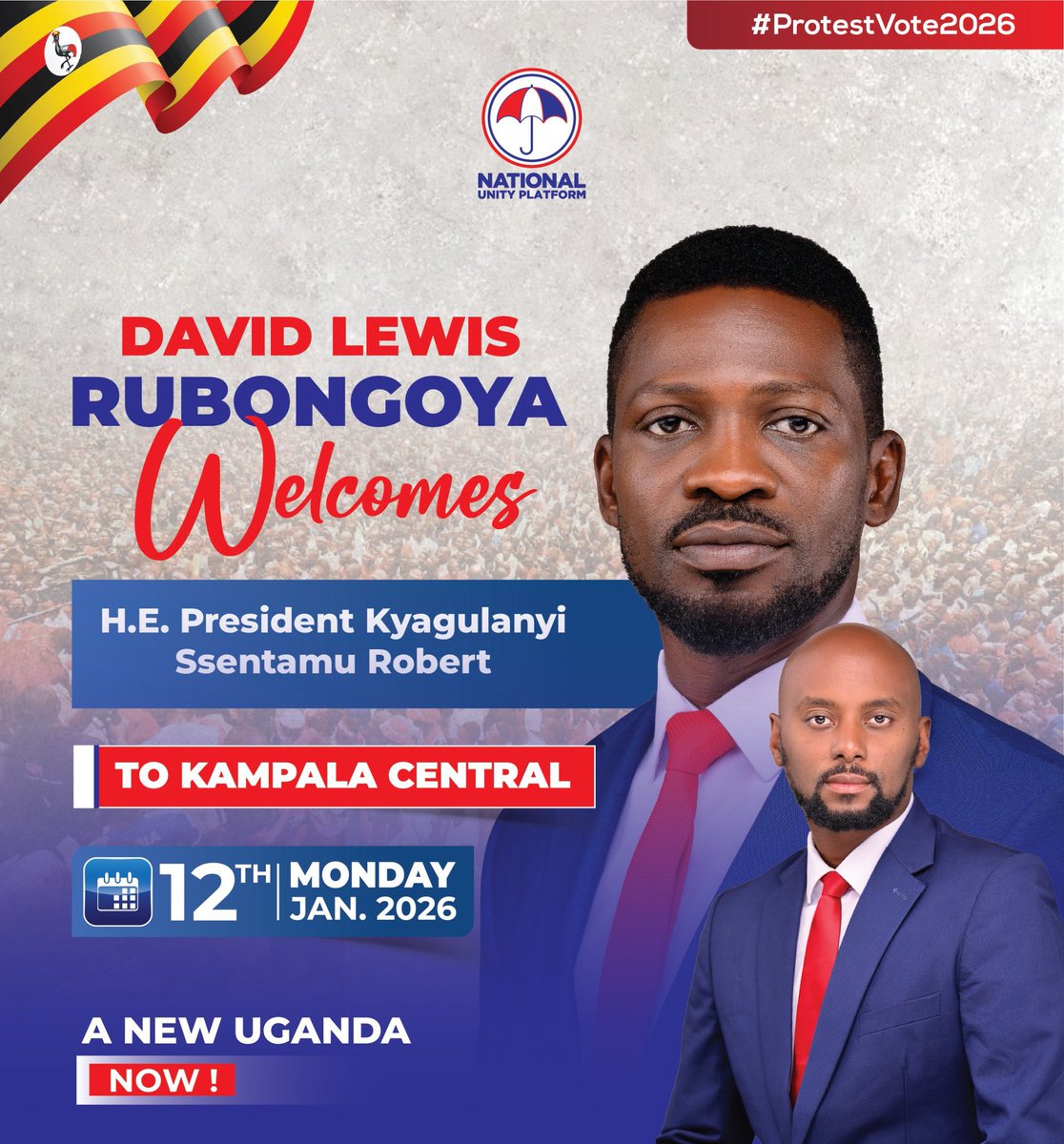 PatriqKanyomozi's tweet photo. The incoming Member of Parliament for Kampala Central welcomes the incoming President of Uganda….

Venue: Aga Khan Grounds, Old Kampala. #ANewUgandaNow #ProtestVote2026 https://t.co/DtxyStCecF