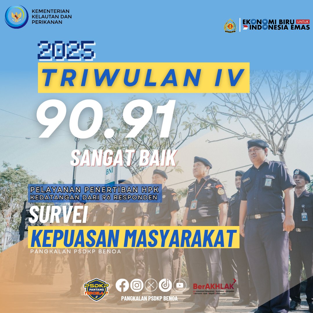 PSDKPBenoa's tweet photo. Hai #sahabatbahari Berikut Hasil Survei Kepuasan Masyarakat Triwulan ke IV Tahun 2025.

@kkpgoid
@ditjenpsdkp

#psdkppantangtercela https://t.co/k1ZXfZOENA