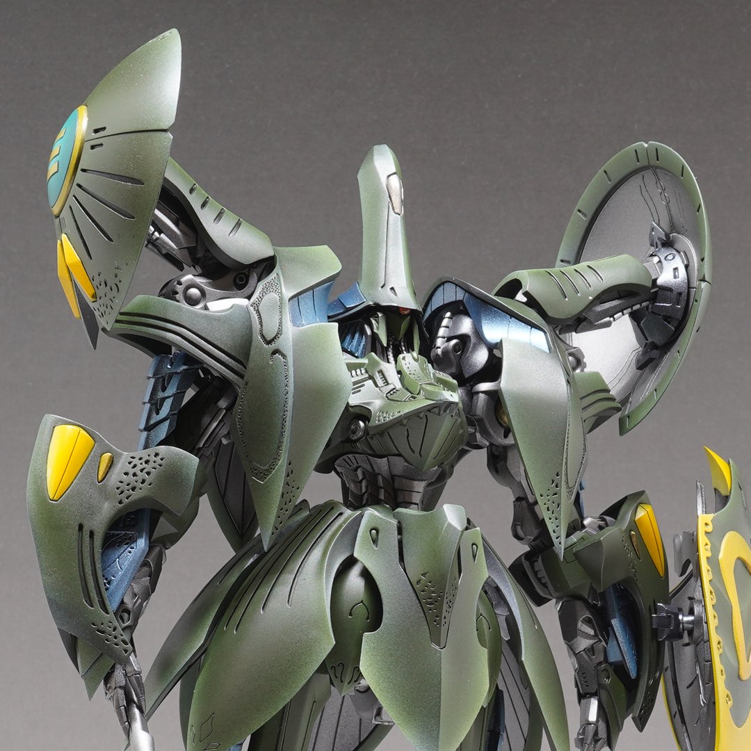 so16ww's tweet image. ボークス1/144　Aトール制作記🍀
完成✨

各パーツが重なり合い、なかなかのボリューム感！

マスキングも頑張った甲斐あり、美しく仕上がりましたよ。

さぁ次何作ろう😎

#ファイブスター物語 
#Aトール
#FSS_jp 
#ファレホ