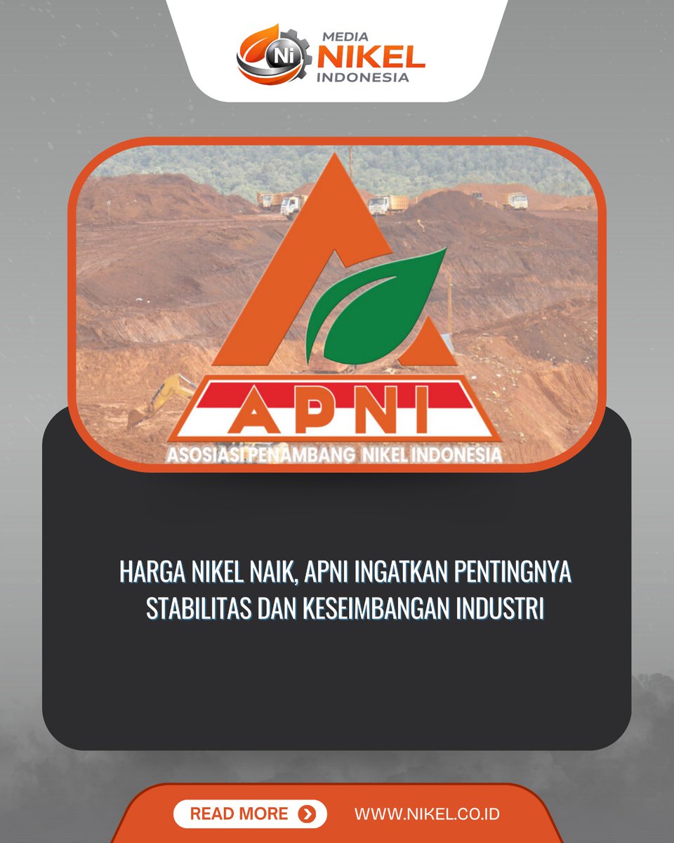 media_nikel's tweet image. Harga Nikel Naik, APNI Ingatkan Pentingnya Stabilitas dan Keseimbangan Industri

👉 Baca selengkapnya: nikel.co.id/2026/01/09/har…

#harganikelglobal #apni #stabilitás #keseimbanganindustri #nikel