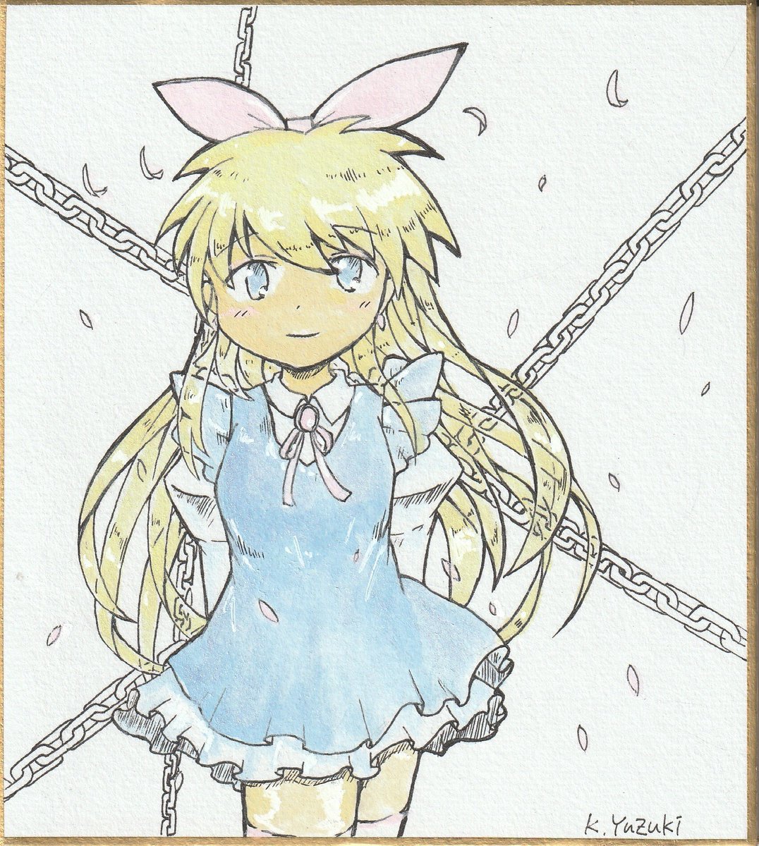 SOUSAKU配信リレーにて作成した色紙です。
アナログで描きました☆
水彩絵の具で仕上げています。ちょっとだけ控え目な感じの色塗りです。
#SOUSAKU配信リレー
#OC　#イラスト