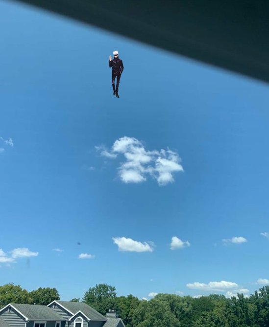 AnimexTwts's tweet image. Gojo Satoru is outside your window. your last saved anime image is your reaction