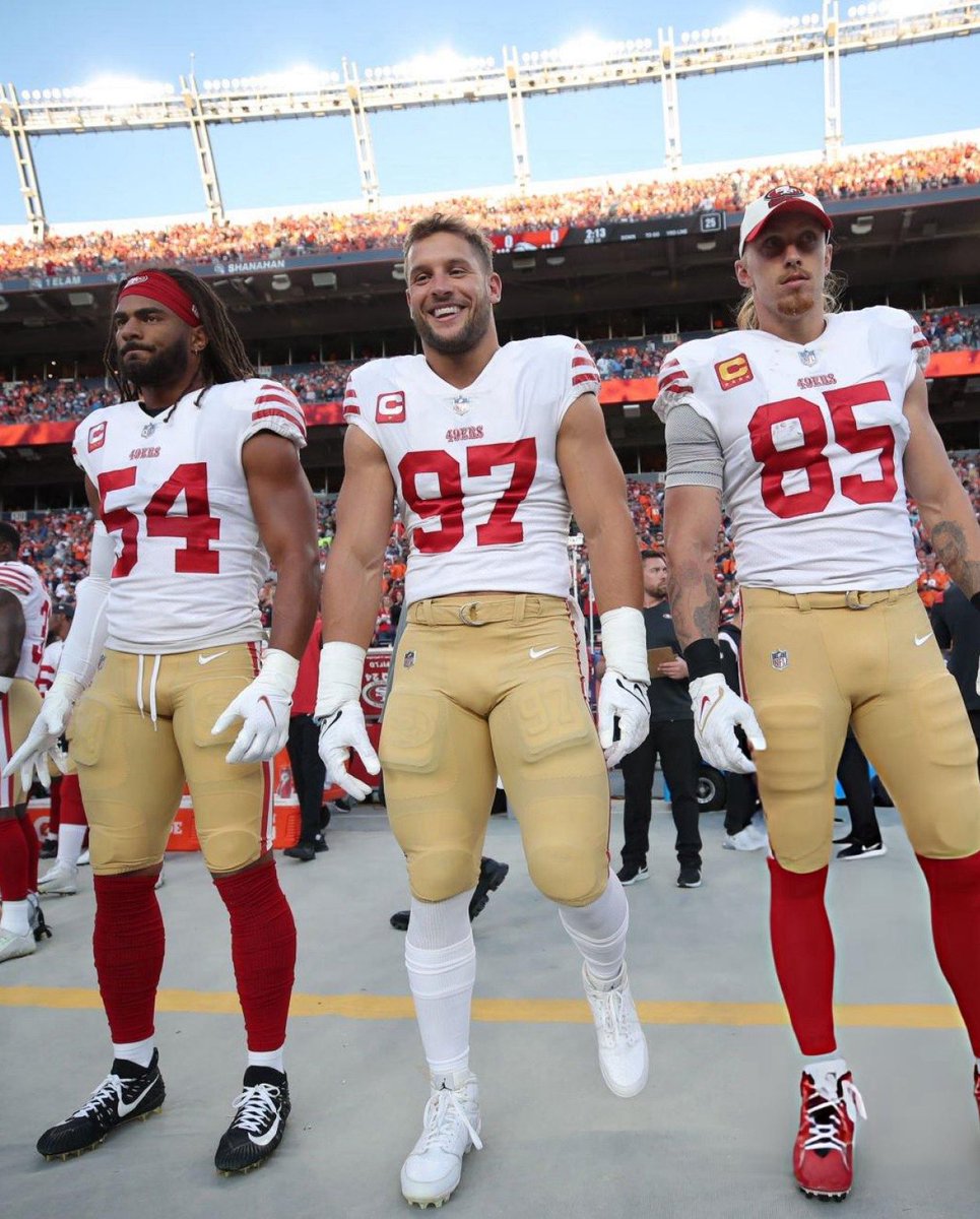 OurSf49ers's tweet image. Incredible that the 49ers are only 2 playoff wins from playing a SB in Levi’s Stadium despite losing Bosa, Warner, and Kittle to a torn ACL, fractured ankle, and torn Achilles 

Team of destiny 🙏🏼