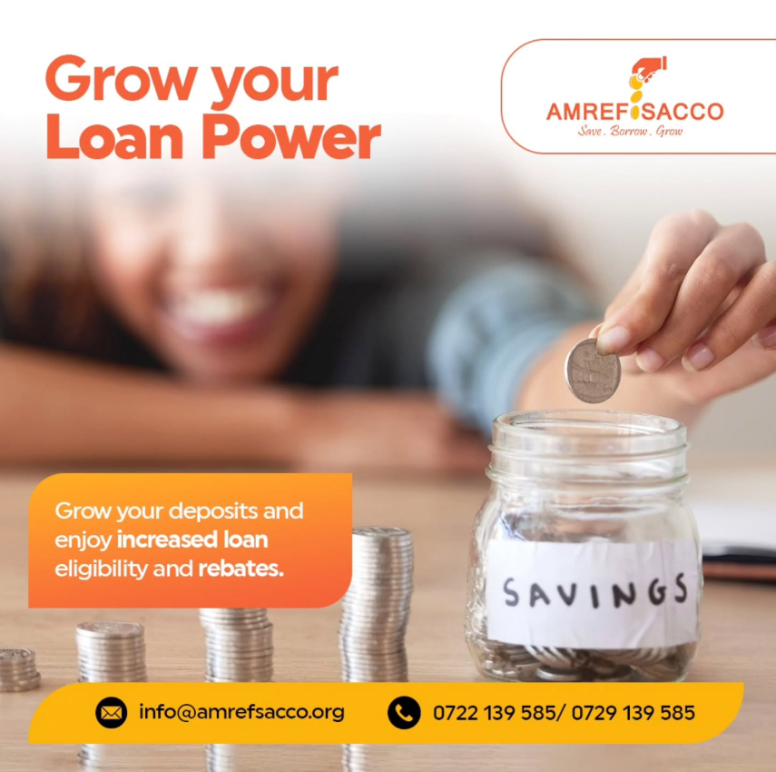 Grow your deposits today and unlock greater loan power tomorrow
Save consistently, enjoy higher loan eligibility, and earn rewarding rebates with AMREF SACCO.

#GrowYourLoanPower #SaveBorrowGrow #AMREFSACCO #SmartSavings #FinancialGrowth MemberBenefits