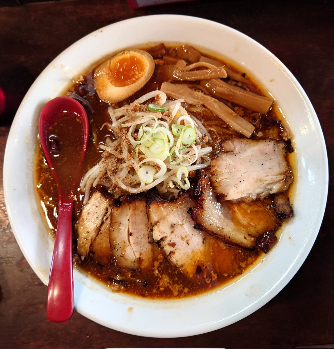 ラーメン 醤油スープ チャーシュー入り らーめんからしや 葛西』 🍜炙りちゃーしゅう麺(細) + 特盛 パンチの