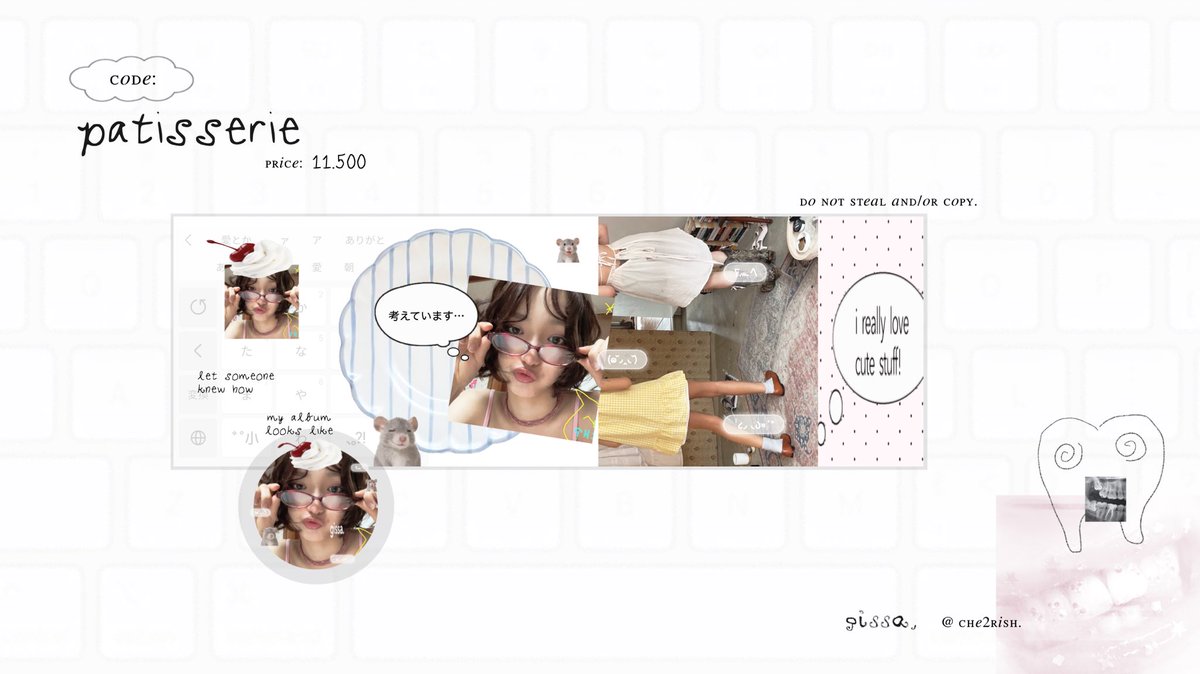 che2rish's tweet image. help repost, please! thanks a lot ♡

hayi my–cherris! aku open titipan layout with special price (alt) untuk katalog… patisserie, notcuteanymore &amp;amp; nintendo &amp;gt;____🍽️&amp;lt; for other details and results, please check tweets below yaaa :3 🎼 yuk ikut optip 😆 #zonauang #zonaba