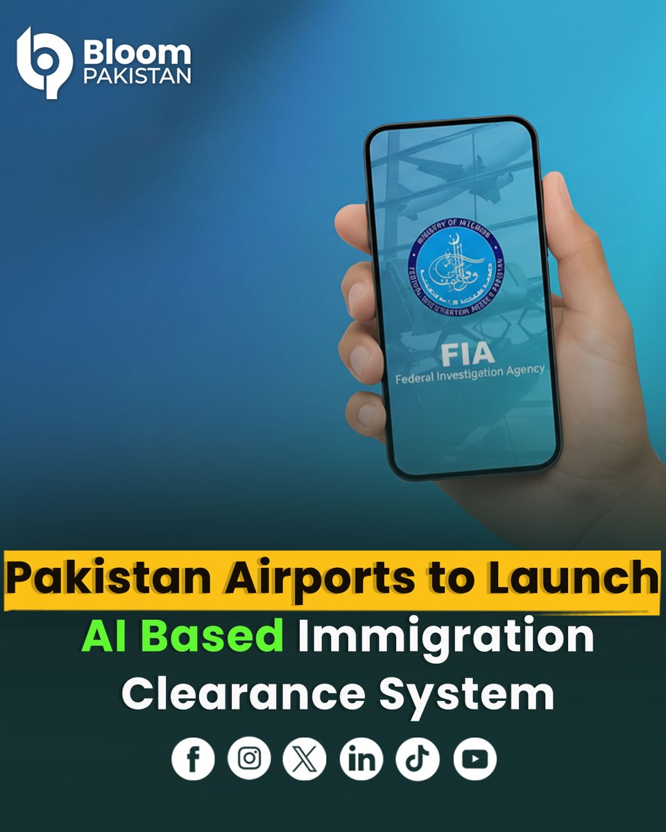 bloom_pakistan's tweet image. Pakistan Airports to Introduce AI-Based Immigration Clearance System....

Read more  bloompakistan.com/fia-ai-mobile-…

#PakistanAirports #AIImmigration #SmartImmigration #DigitalPakistan