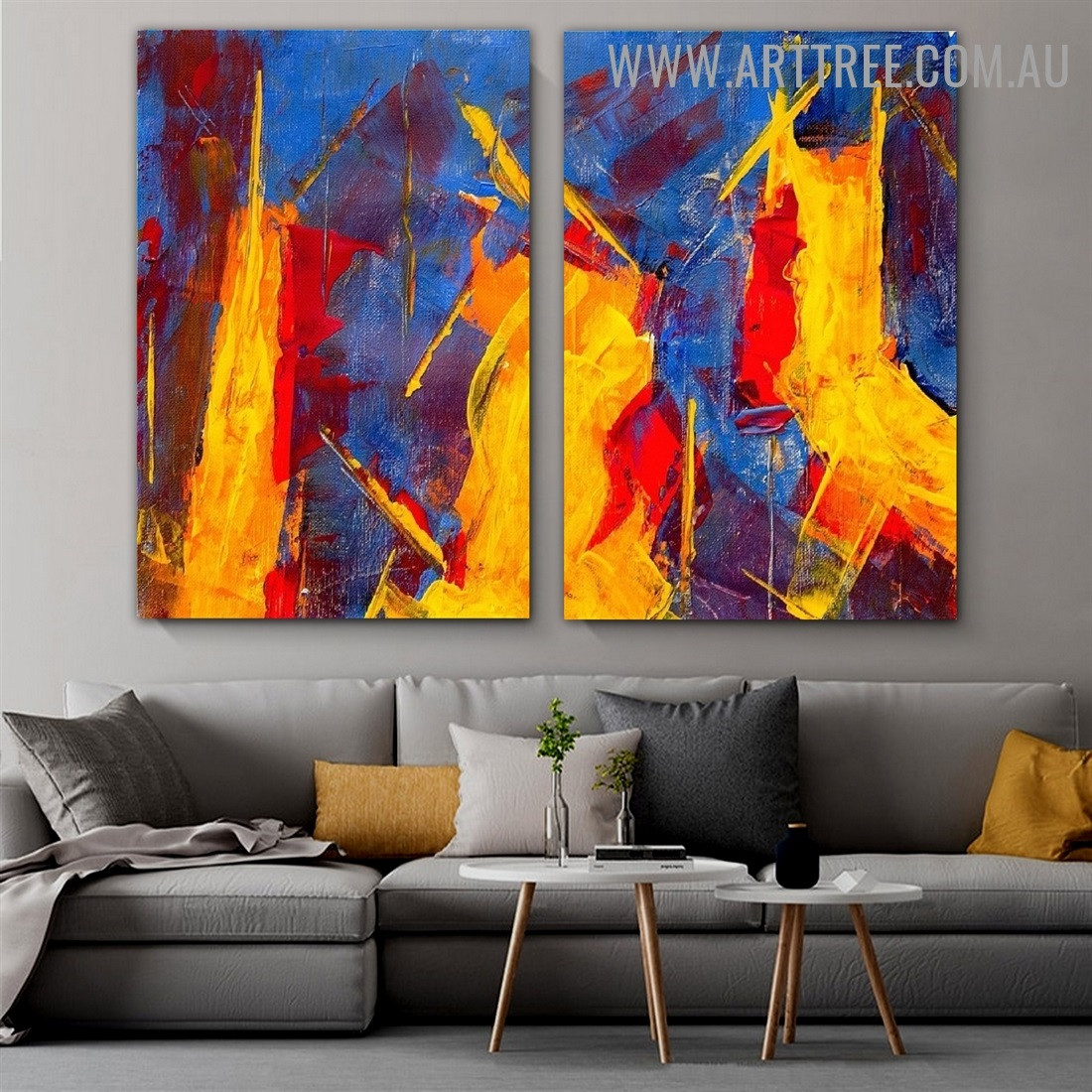 arttreework's tweet image. Colorful shade scars and lines abstract acrylic contemporary palette knife heavy texture handmade 2 piece multi panel canvas oil painting wall art set, stretched artwork for sale sydney. arttree.com.au/scars/

#paintings #wallart #canvaspaintings #art #interiordesign #arttree