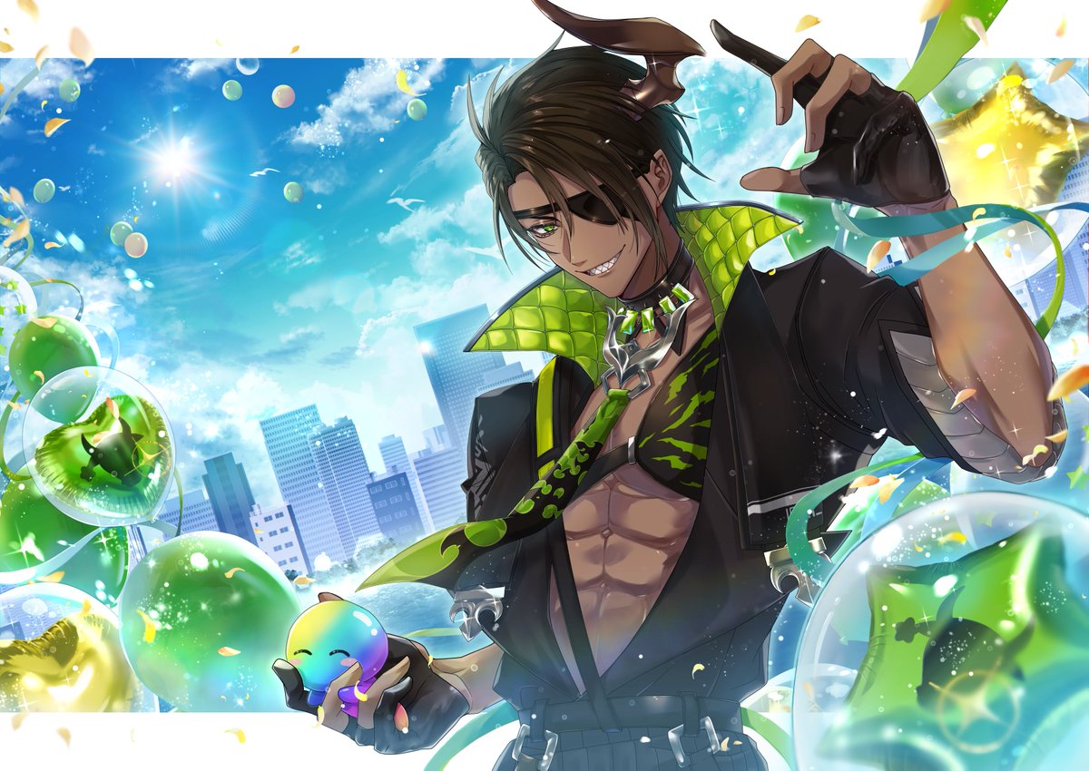 【お知らせ】 
荒咬オウガさん🐃の誕生日応援広告のイラストを担当させていただきました！ 

詳細は引用ポストをご確認ください。

オウガさんお誕生日おめでとうございます🍰

#オウ画 
#荒咬オウガ生誕祭2026
#荒咬オウガ誕生日記念企画2026