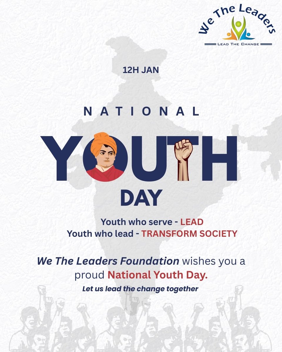 WTLFoundation's tweet photo. Youth is not about age - it’s about attitude, courage and responsibility.

Wishing everyone a meaningful National Youth Day.

Think independently. Act responsibly. Influence positively.

#NationalYouthDay #YouthPower #FutureOfIndia #YoungIndia #LeadershipInAction #NationBuilders https://t.co/kTwRVtghBG