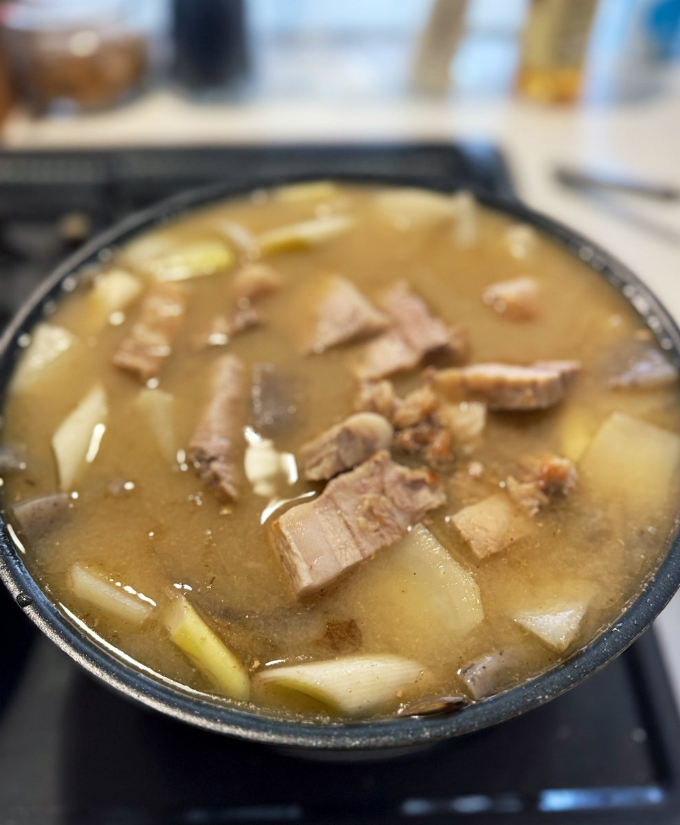 大量の生姜を使った豚汁