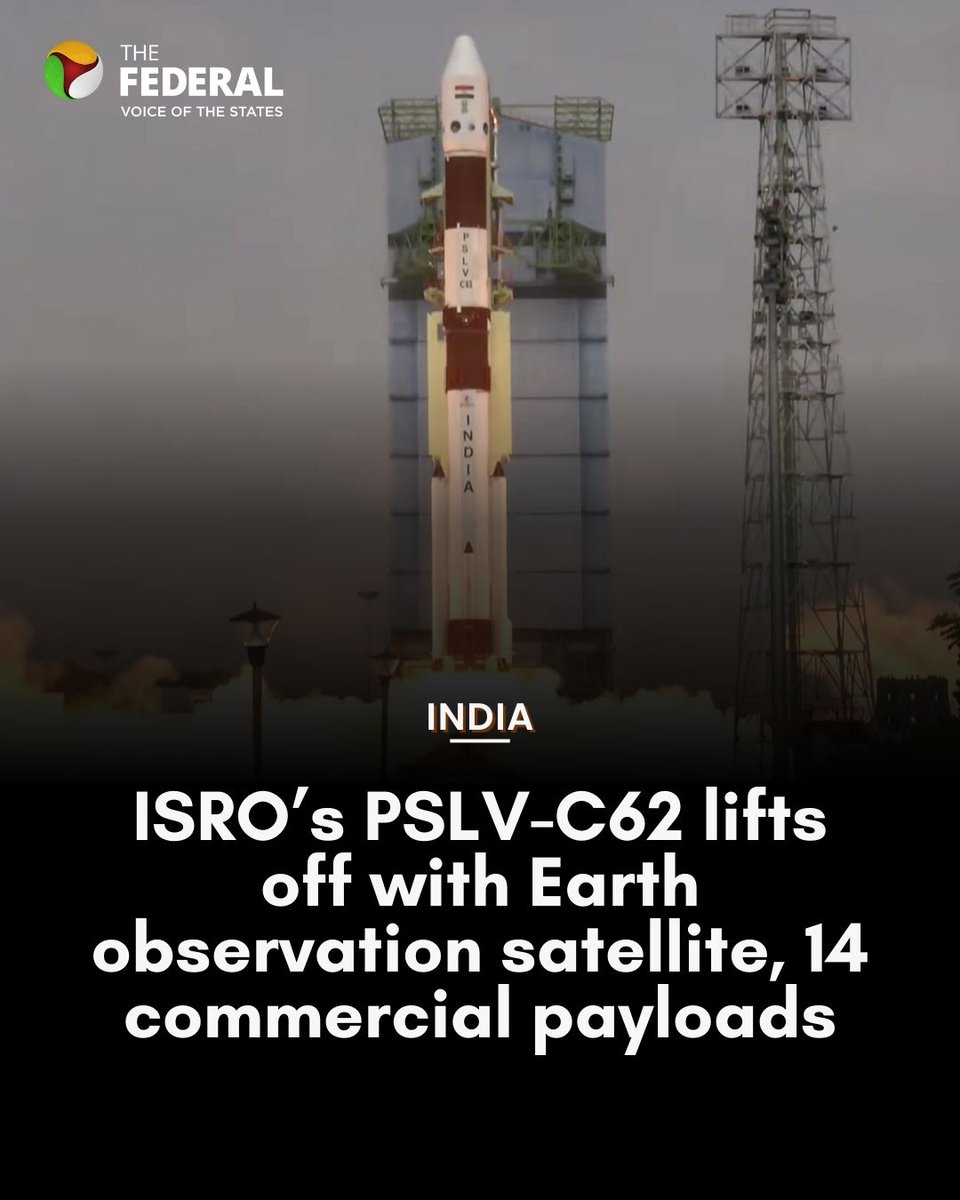 TheFederal_News's tweet image. Marking the first launch of the year, the mission was undertaken under a contract secured by NewSpace India Ltd, ISRO’s commercial arm.

Read more: thefederal.com/category/news/…

#ISRO #PSLVMission #SpaceMission #CommercialPayload