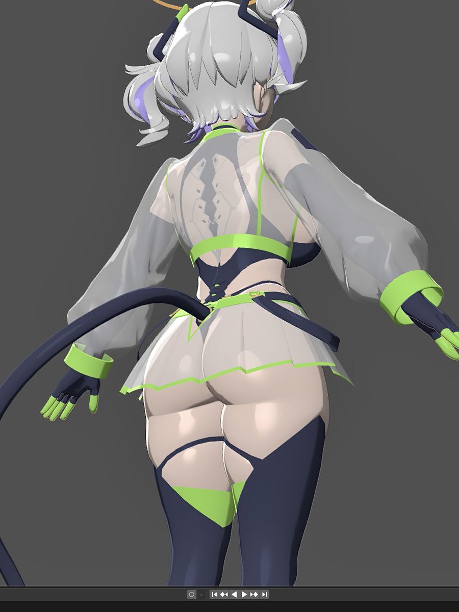 隙間時間に進めてたvrchatアバターがだいぶ形になってきた!いいケツ! 