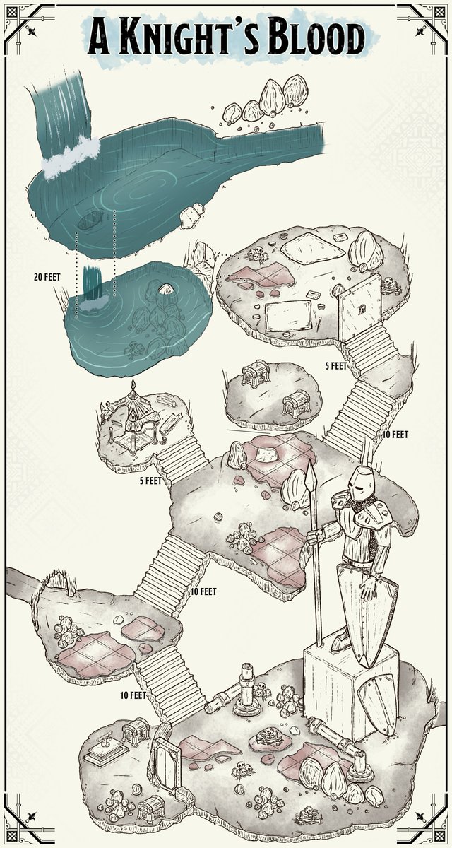 Cool isometric map we drew a couple of years ago.

Know more of our isometric art here: elventower.com/isometric-maps/

#TTRPG #cartography #dnd5e #battlemaps #isometric