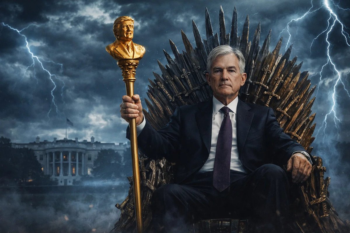 cryptozquad's tweet image. Powell erhebt sich  und das ändert alles! 

Zum ersten Mal überhaupt sehen wir, wie Fed‑Chair Jerome Powell aktiv zurückschlägt.

In den letzten 12 Monaten war Powell praktisch stumm, wenn es um Kritik von Präsident Trump ging. Wenn er auf Trumps Kommentare angesprochen wurde,…