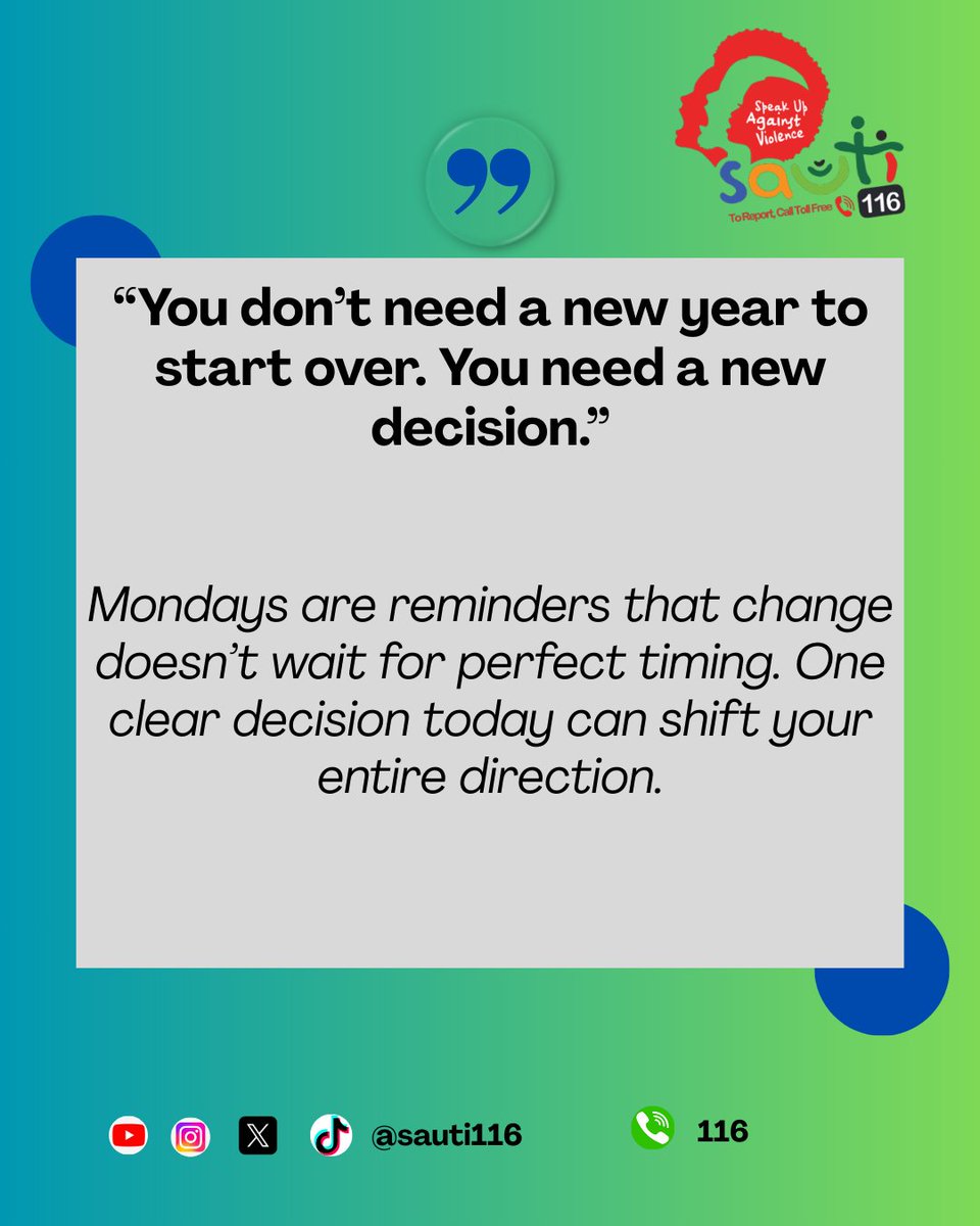 sauti116's tweet image. It’s Monday. Decide differently. Start boldly.
@Mglsd_UG @GovUganda 
 #MondayMotivation #FreshWeek #NewDecisions #GrowthMindset #StartNow