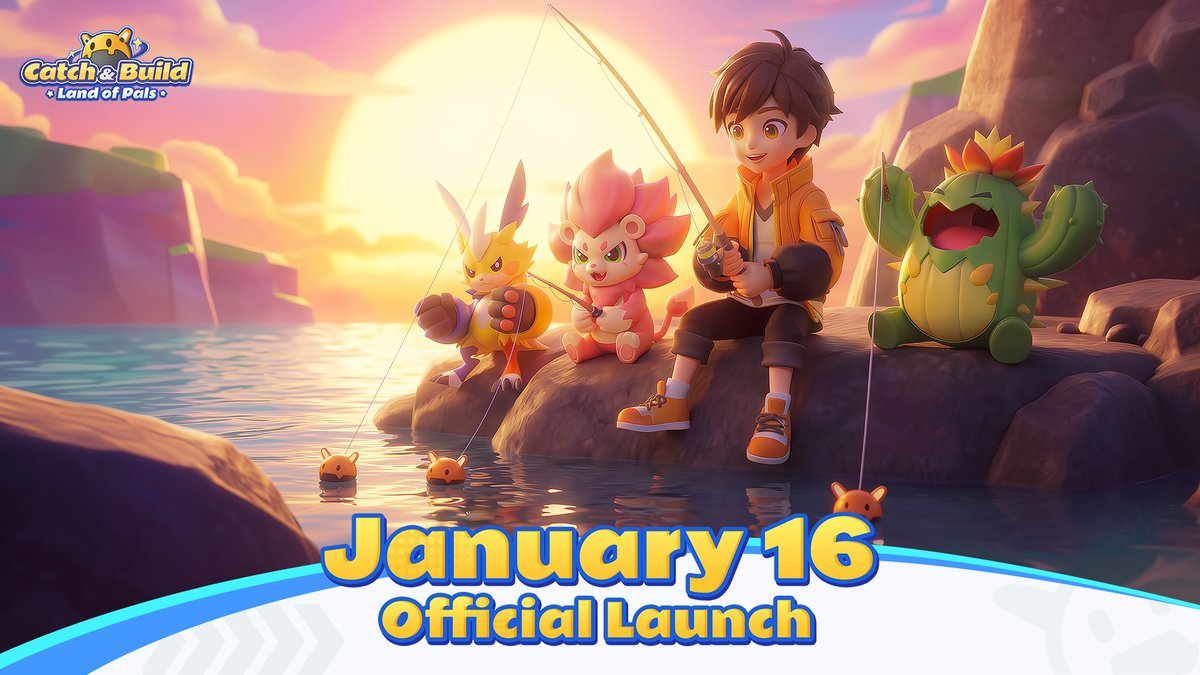 Catch_and_Build's tweet photo. 💥Catch & Build: Land of Pal will officially launch on Android on 1/16th 8:00 (UTC+0)!

🦄Explore, build, and go on an epic new adventure with your Pals!

For a list of available regions and languages, click on the following link👉
https://t.co/fFK9zP0Ah4

*The iOS version and more regions are being optimized and reviewed, and will be available soon. Thanks for your patience!

🎁Pre-register now to claim 360 free draws, the powerful Incendrix, Skill Fruits, and Epic Pal Eggs!
👉
https://t.co/m6haEzTTTe

#CatchandBuild #Pal #PreRegistration #LaunchingSoon #MobileGame